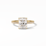 2.43 CT Radiant Cut Hidden Halo & Pave Style Moissanite Engagement Ring 8