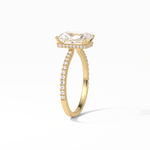 2.43 CT Radiant Cut Hidden Halo & Pave Style Moissanite Engagement Ring 11
