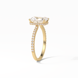 2.43 CT Radiant Cut Hidden Halo & Pave Style Moissanite Engagement Ring 11