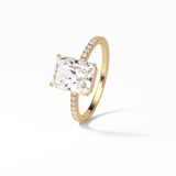2.43 CT Radiant Cut Hidden Halo & Pave Style Moissanite Engagement Ring 12