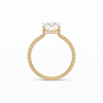 2.43 CT Radiant Cut Hidden Halo & Pave Style Moissanite Engagement Ring 10
