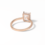 2.43 CT Radiant Cut Hidden Halo & Pave Style Moissanite Engagement Ring 16