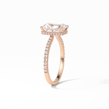 2.43 CT Radiant Cut Hidden Halo & Pave Style Moissanite Engagement Ring 19