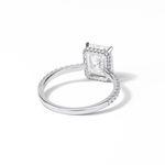 2.43 CT Radiant Cut Hidden Halo & Pave Style Moissanite Engagement Ring 2