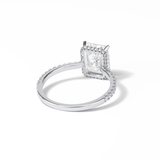2.43 CT Radiant Cut Hidden Halo & Pave Style Moissanite Engagement Ring 2