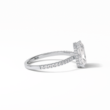 2.43 CT Radiant Cut Hidden Halo & Pave Style Moissanite Engagement Ring 3