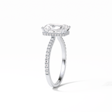 2.43 CT Radiant Cut Hidden Halo & Pave Style Moissanite Engagement Ring 5