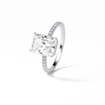 2.43 CT Radiant Cut Hidden Halo & Pave Style Moissanite Engagement Ring 6