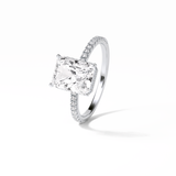 2.43 CT Radiant Cut Hidden Halo & Pave Style Moissanite Engagement Ring 6