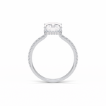 2.43 CT Radiant Cut Hidden Halo & Pave Style Moissanite Engagement Ring 7
