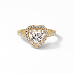 2.0 CT Heart Cut Halo & Pave Style Moissanite Engagement Ring 8