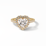 2.0 CT Heart Cut Halo & Pave Style Moissanite Engagement Ring 8