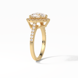 2.0 CT Heart Cut Halo & Pave Style Moissanite Engagement Ring 11