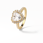 2.0 CT Heart Cut Halo & Pave Style Moissanite Engagement Ring 12