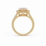 2.0 CT Heart Cut Halo & Pave Style Moissanite Engagement Ring 13