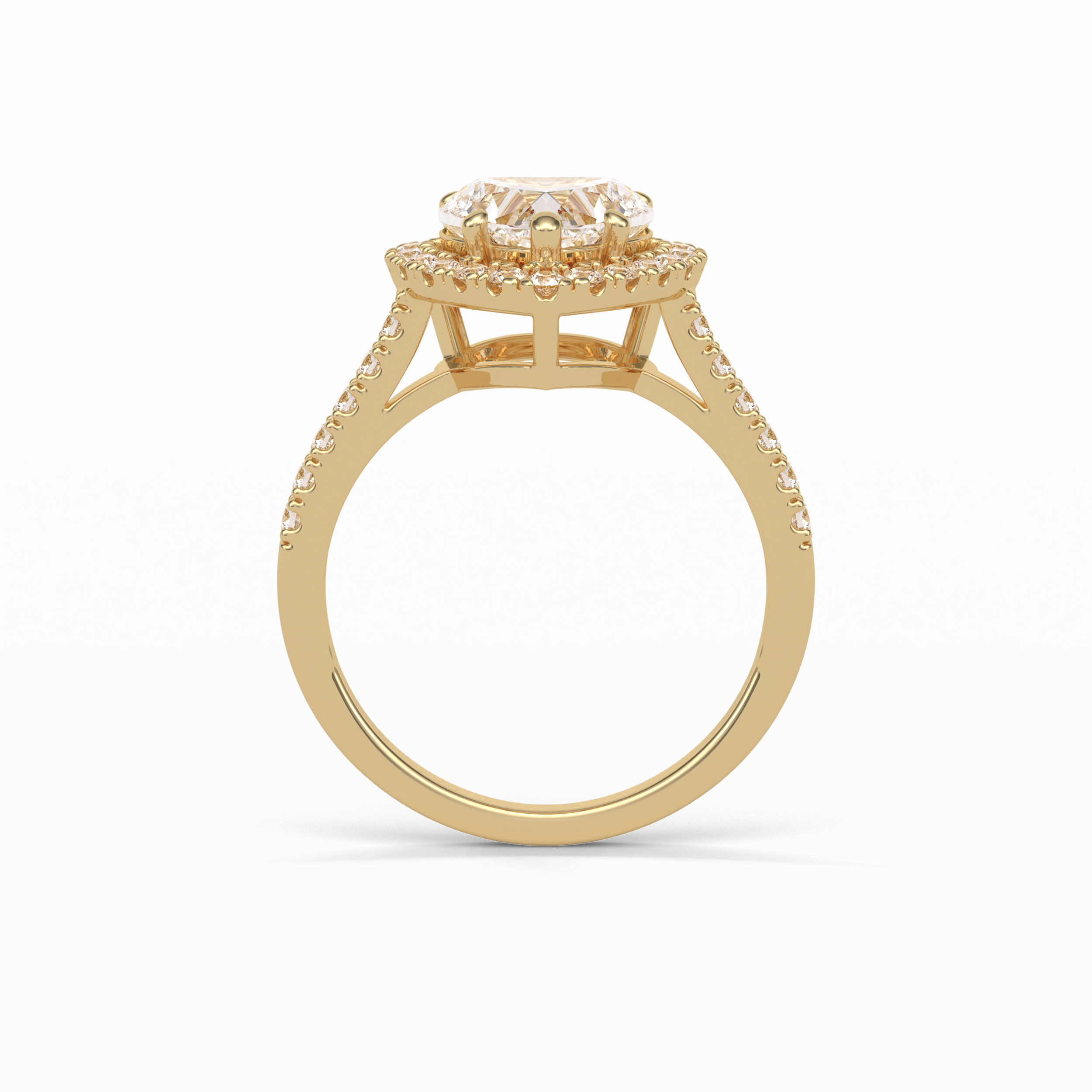 2.0 CT Heart Cut Halo & Pave Style Moissanite Engagement Ring 13