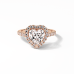 2.0 CT Heart Cut Halo & Pave Style Moissanite Engagement Ring 15