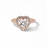 2.0 CT Heart Cut Halo & Pave Style Moissanite Engagement Ring 15