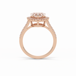 2.0 CT Heart Cut Halo & Pave Style Moissanite Engagement Ring 9