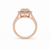 2.0 CT Heart Cut Halo & Pave Style Moissanite Engagement Ring 9