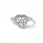2.0 CT Heart Cut Halo & Pave Style Moissanite Engagement Ring 1