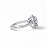2.0 CT Heart Cut Halo & Pave Style Moissanite Engagement Ring 5