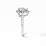 2.0 CT Heart Cut Halo & Pave Style Moissanite Engagement Ring 7