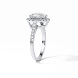 2.0 CT Heart Cut Halo & Pave Style Moissanite Engagement Ring 2