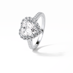 2.0 CT Heart Cut Halo & Pave Style Moissanite Engagement Ring 3