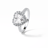2.0 CT Heart Cut Halo & Pave Style Moissanite Engagement Ring 3