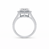 2.0 CT Heart Cut Halo & Pave Style Moissanite Engagement Ring 4