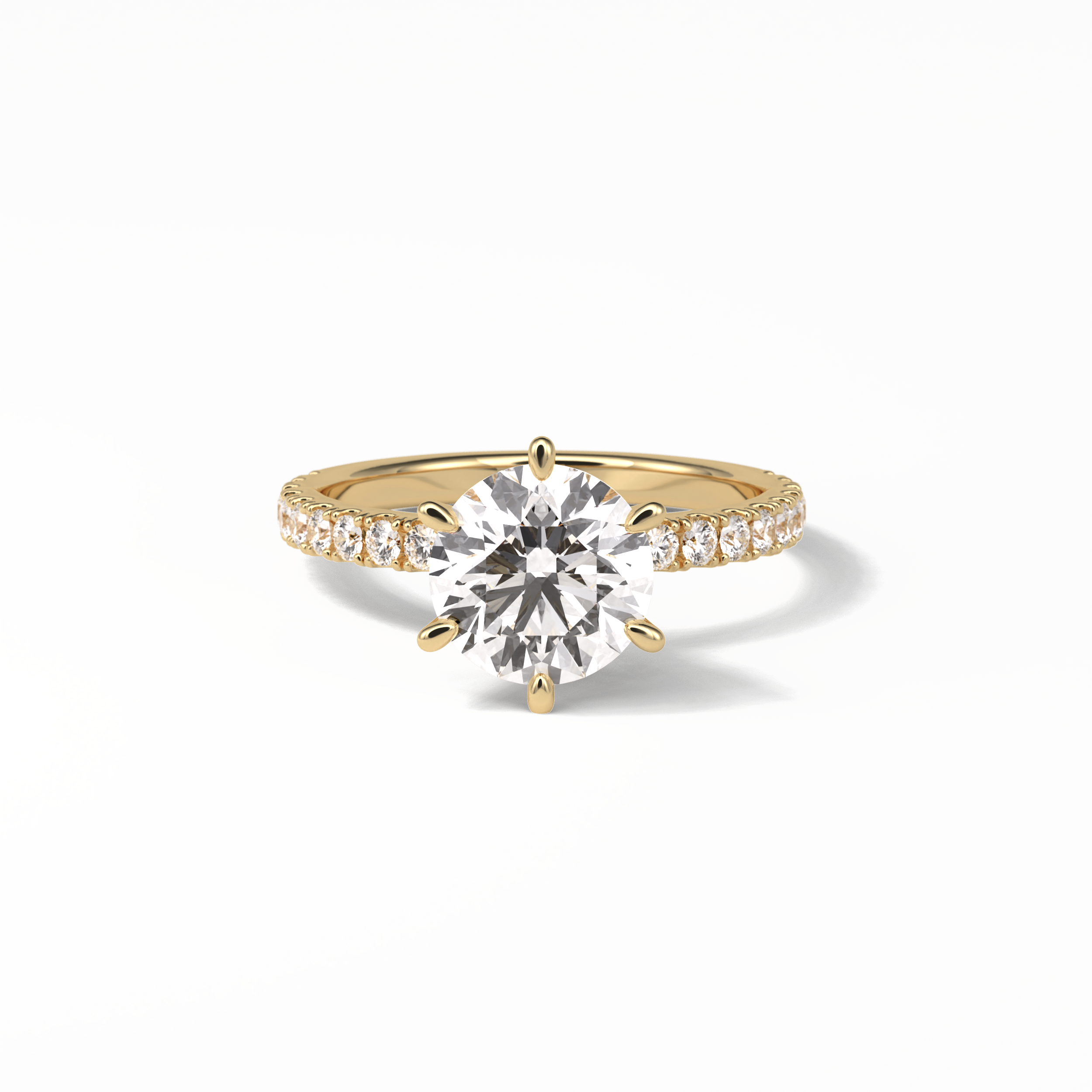 2.30 CT Round Cut Pave Style Moissanite Engagement Ring 8