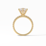 2.30 CT Round Cut Pave Style Moissanite Engagement Ring 9