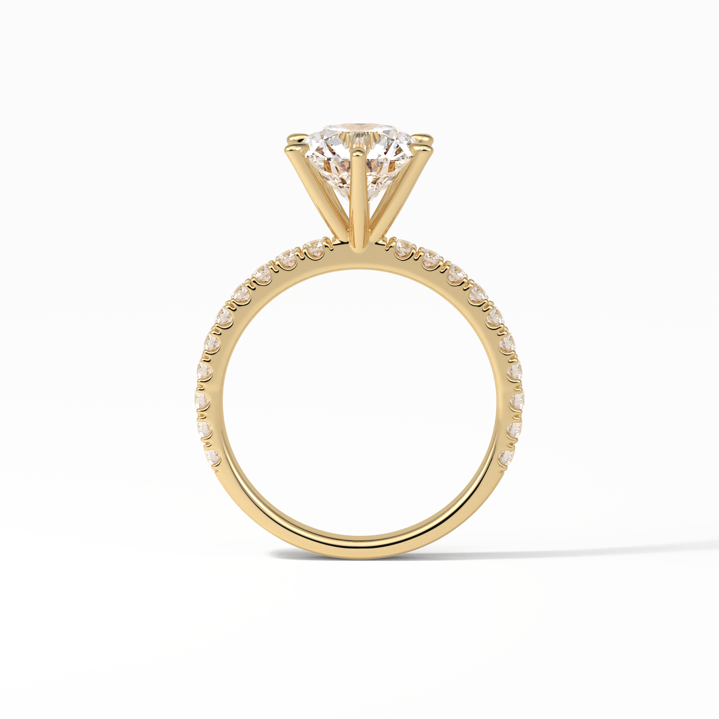 2.30 CT Round Cut Pave Style Moissanite Engagement Ring 9