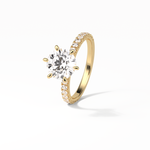 2.30 CT Round Cut Pave Style Moissanite Engagement Ring 12