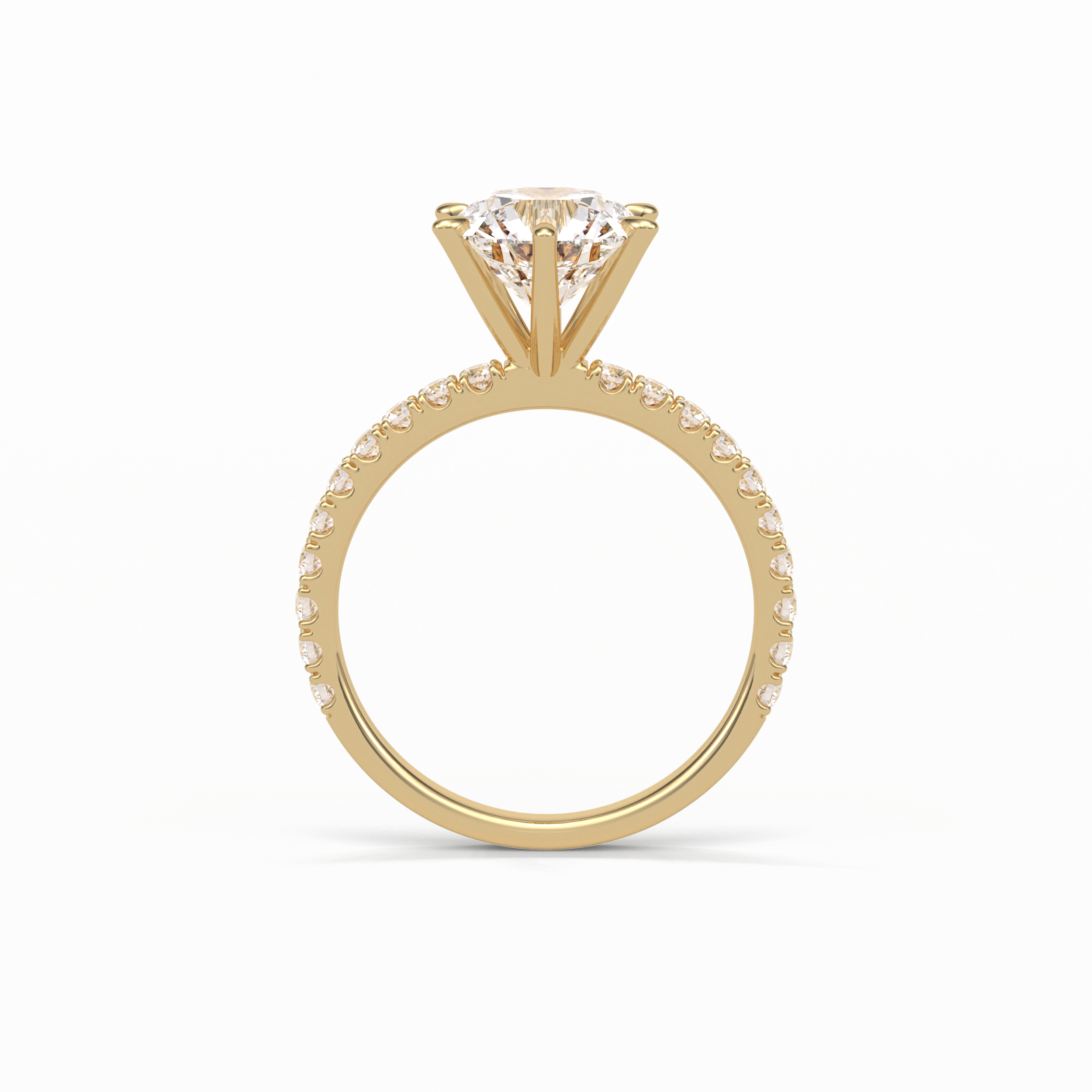 2.30 CT Round Cut Pave Style Moissanite Engagement Ring 10