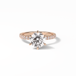 2.30 CT Round Cut Pave Style Moissanite Engagement Ring 15