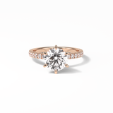 2.30 CT Round Cut Pave Style Moissanite Engagement Ring 15