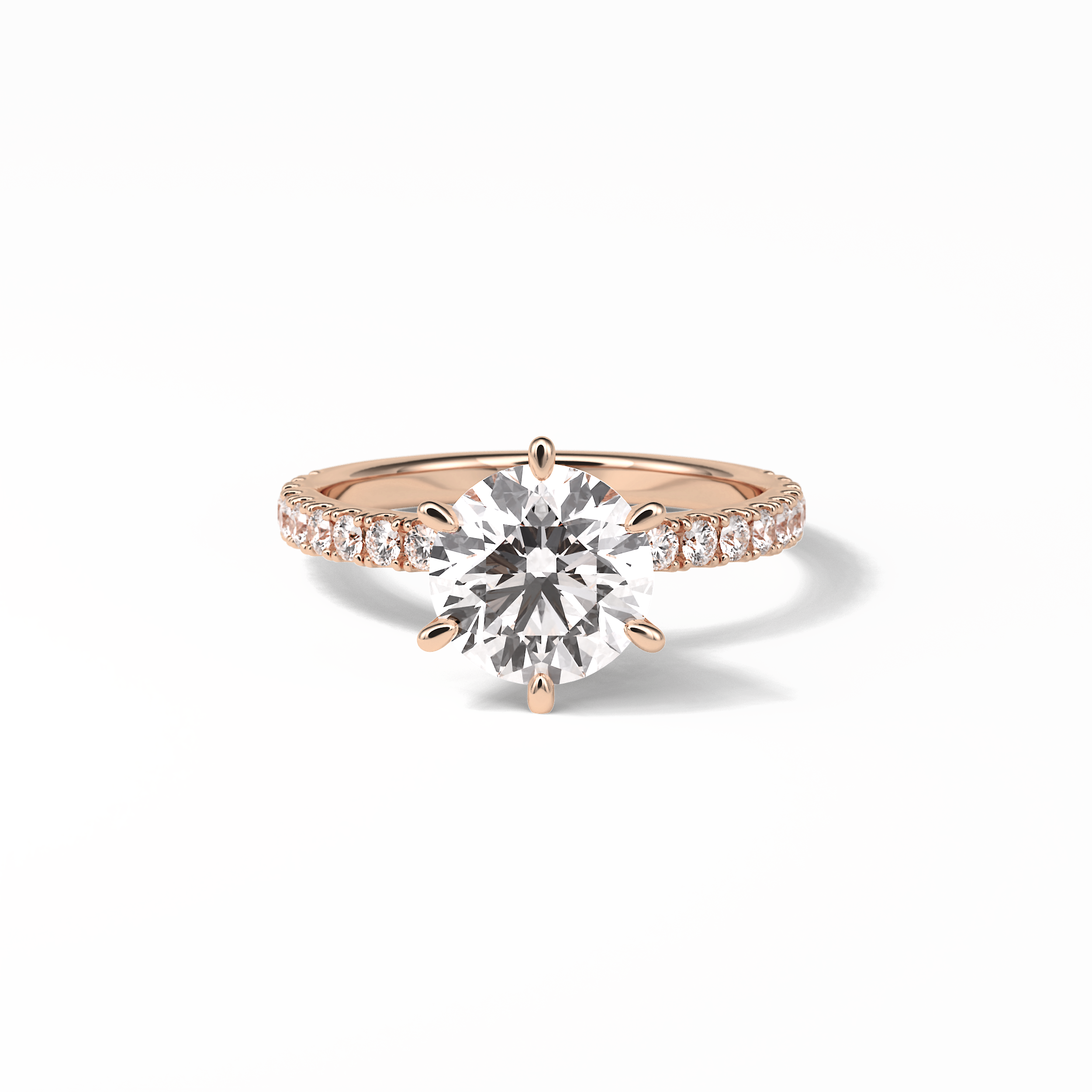 2.30 CT Round Cut Pave Style Moissanite Engagement Ring 15