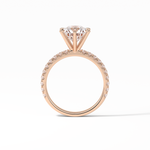 2.30 CT Round Cut Pave Style Moissanite Engagement Ring 19