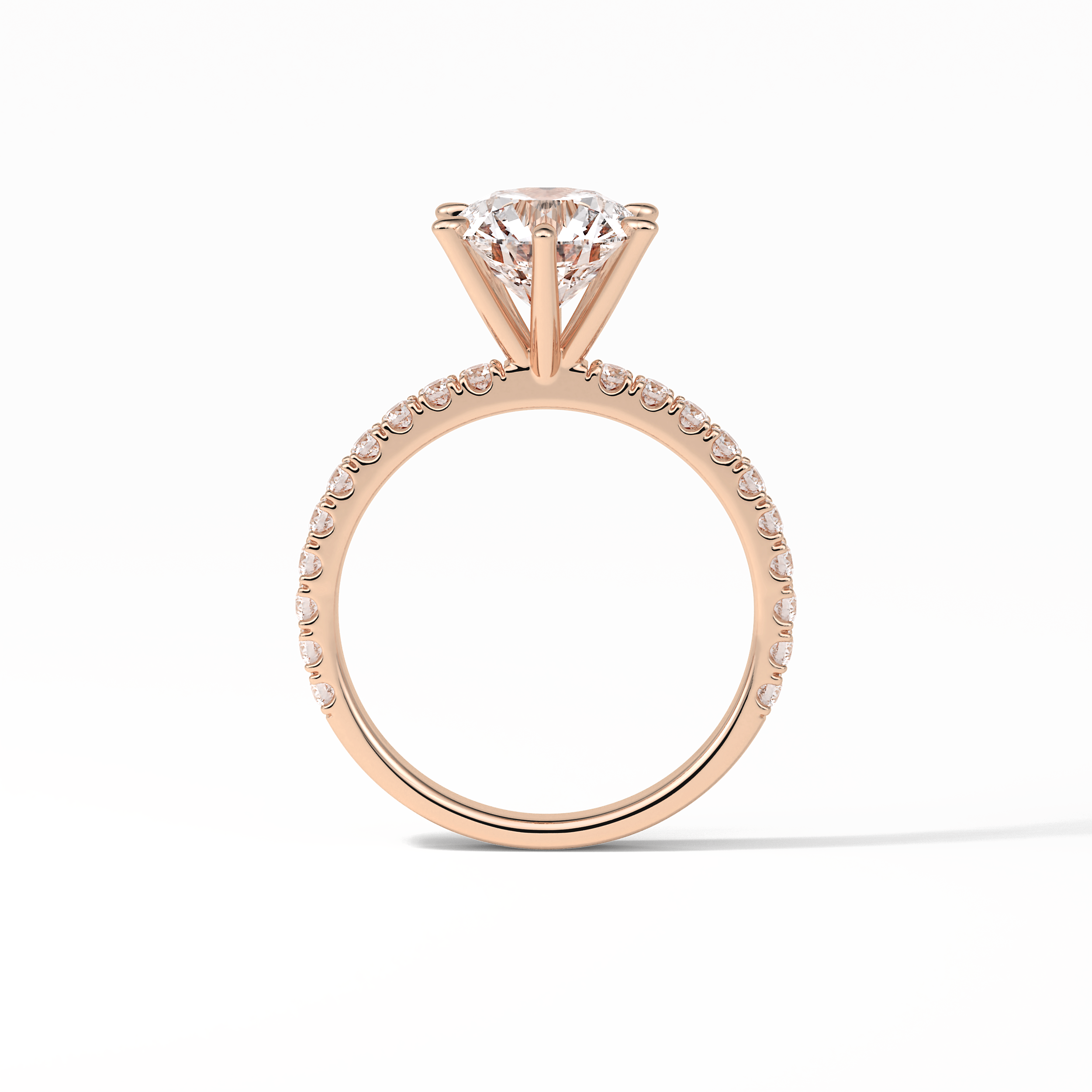 2.30 CT Round Cut Pave Style Moissanite Engagement Ring 19