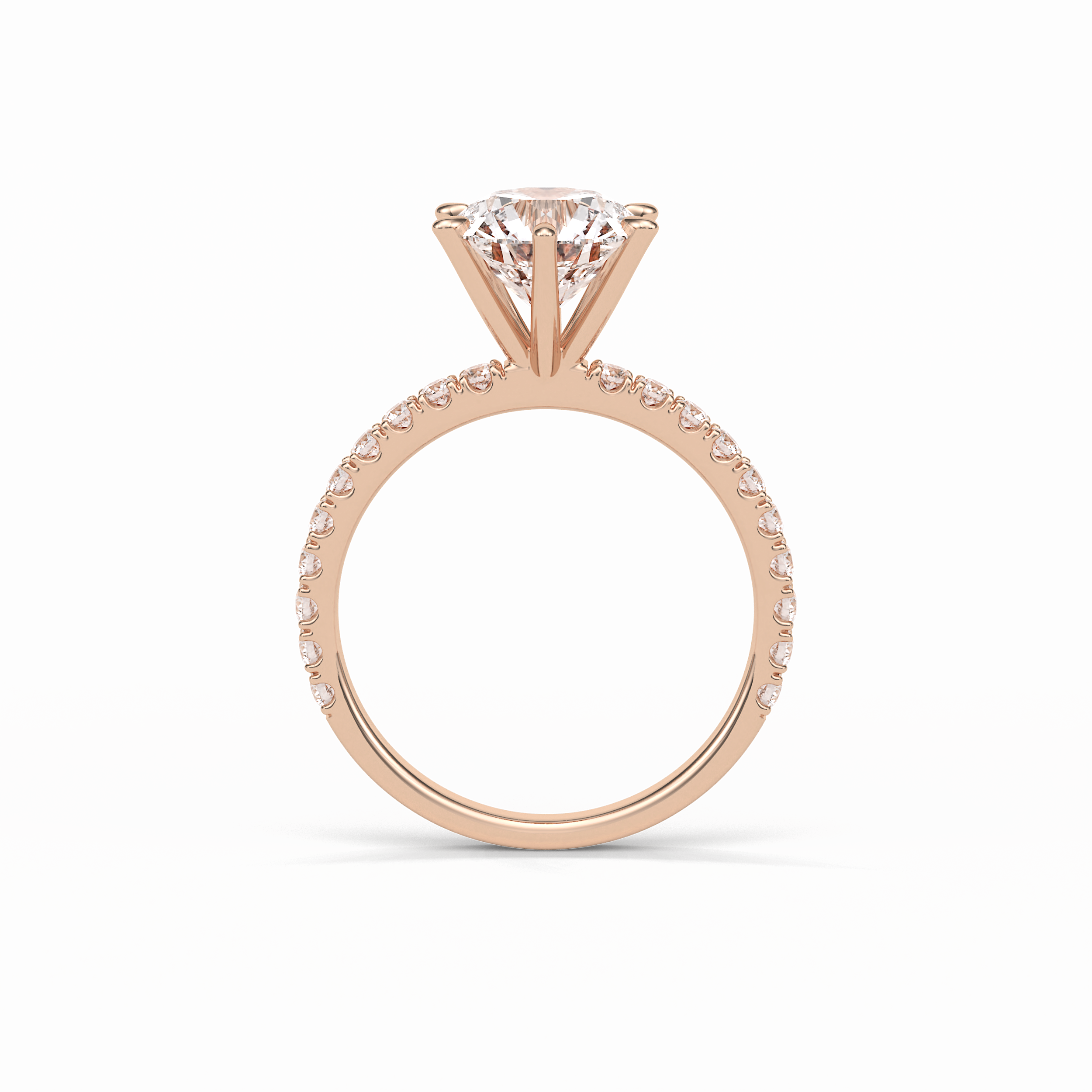 2.30 CT Round Cut Pave Style Moissanite Engagement Ring 18
