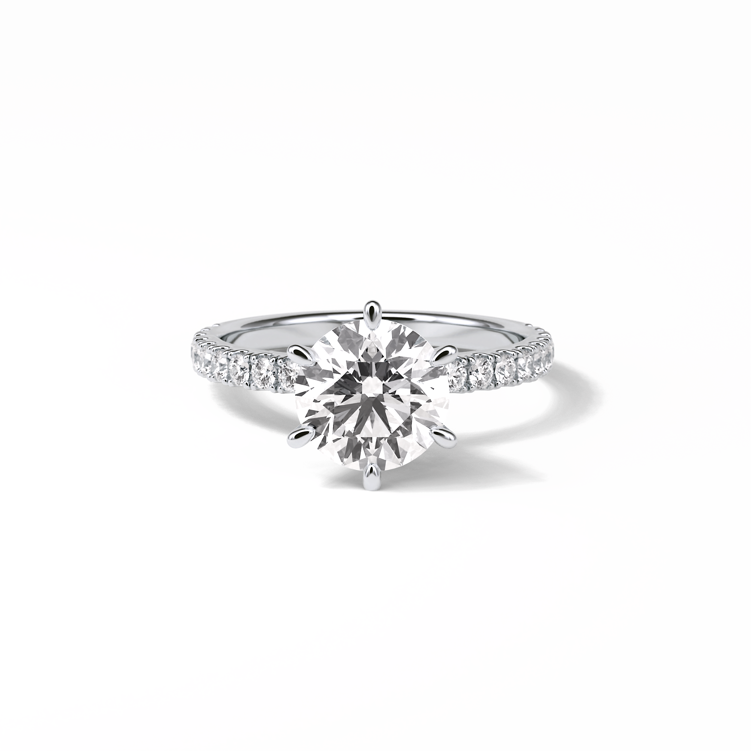 2.30 CT Round Cut Pave Style Moissanite Engagement Ring 1