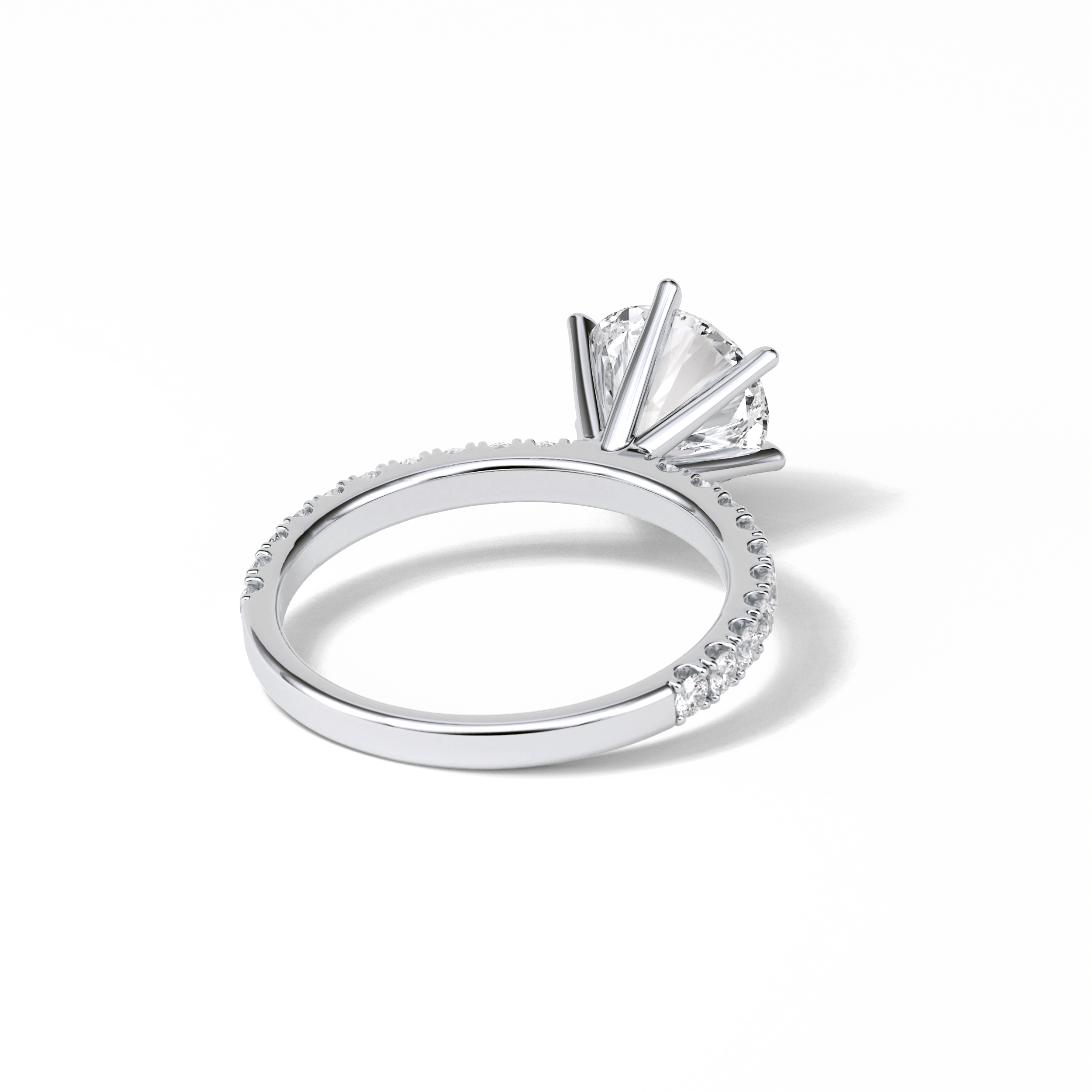 2.30 CT Round Cut Pave Style Moissanite Engagement Ring 7