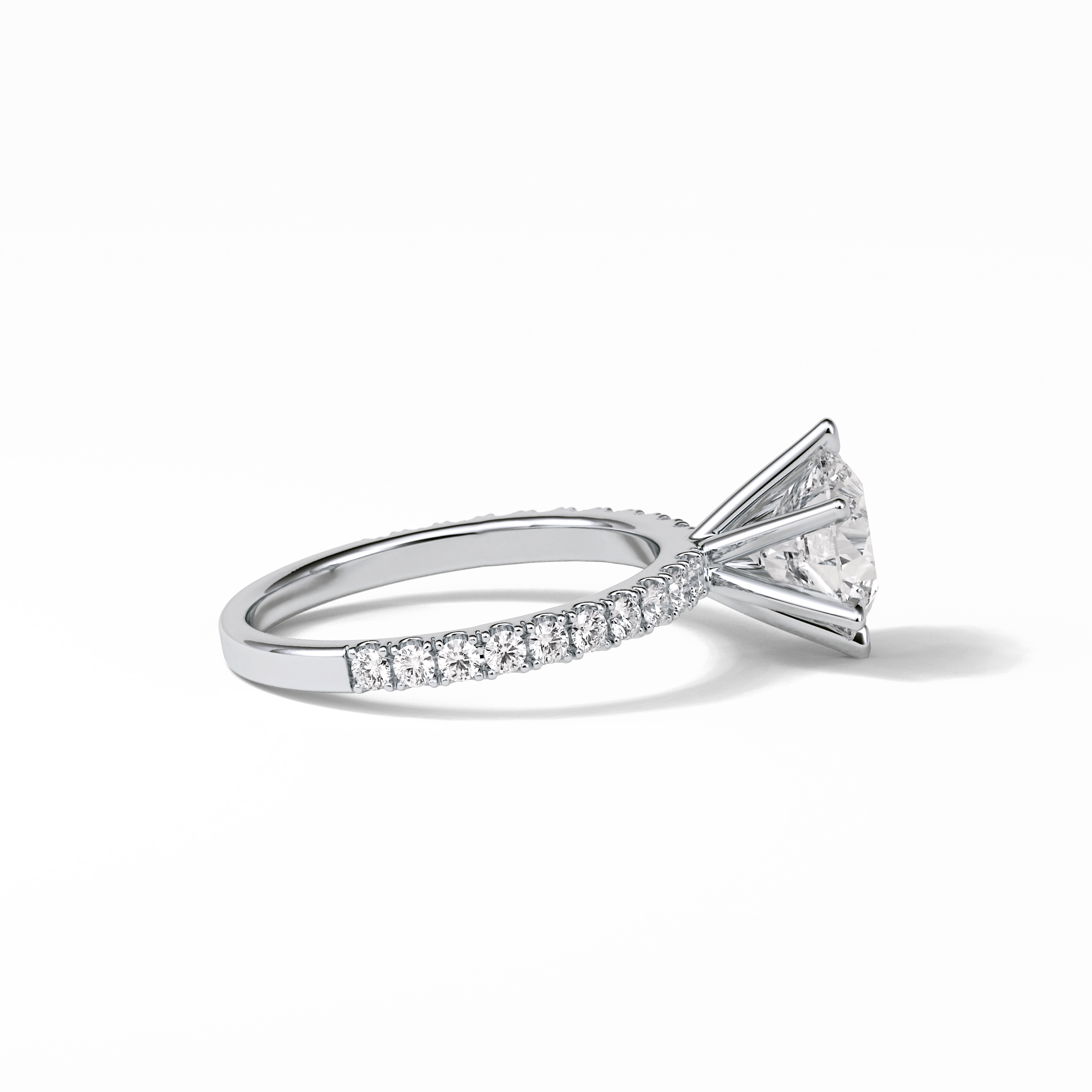 2.30 CT Round Cut Pave Style Moissanite Engagement Ring 2
