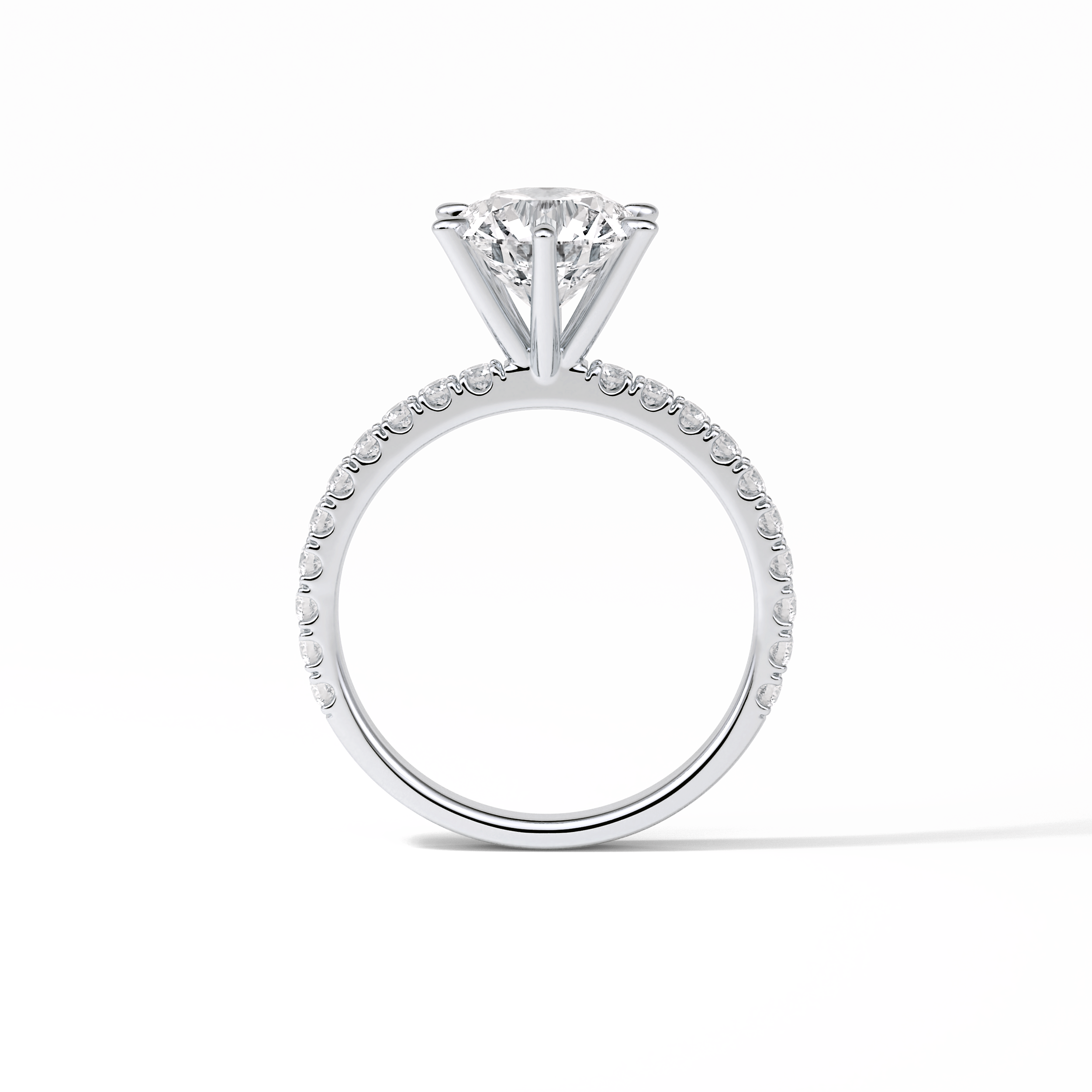 2.30 CT Round Cut Pave Style Moissanite Engagement Ring 4