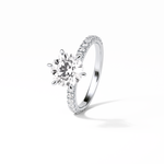 2.30 CT Round Cut Pave Style Moissanite Engagement Ring 5