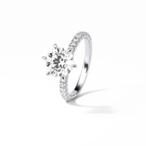 2.30 CT Round Cut Pave Style Moissanite Engagement Ring 5
