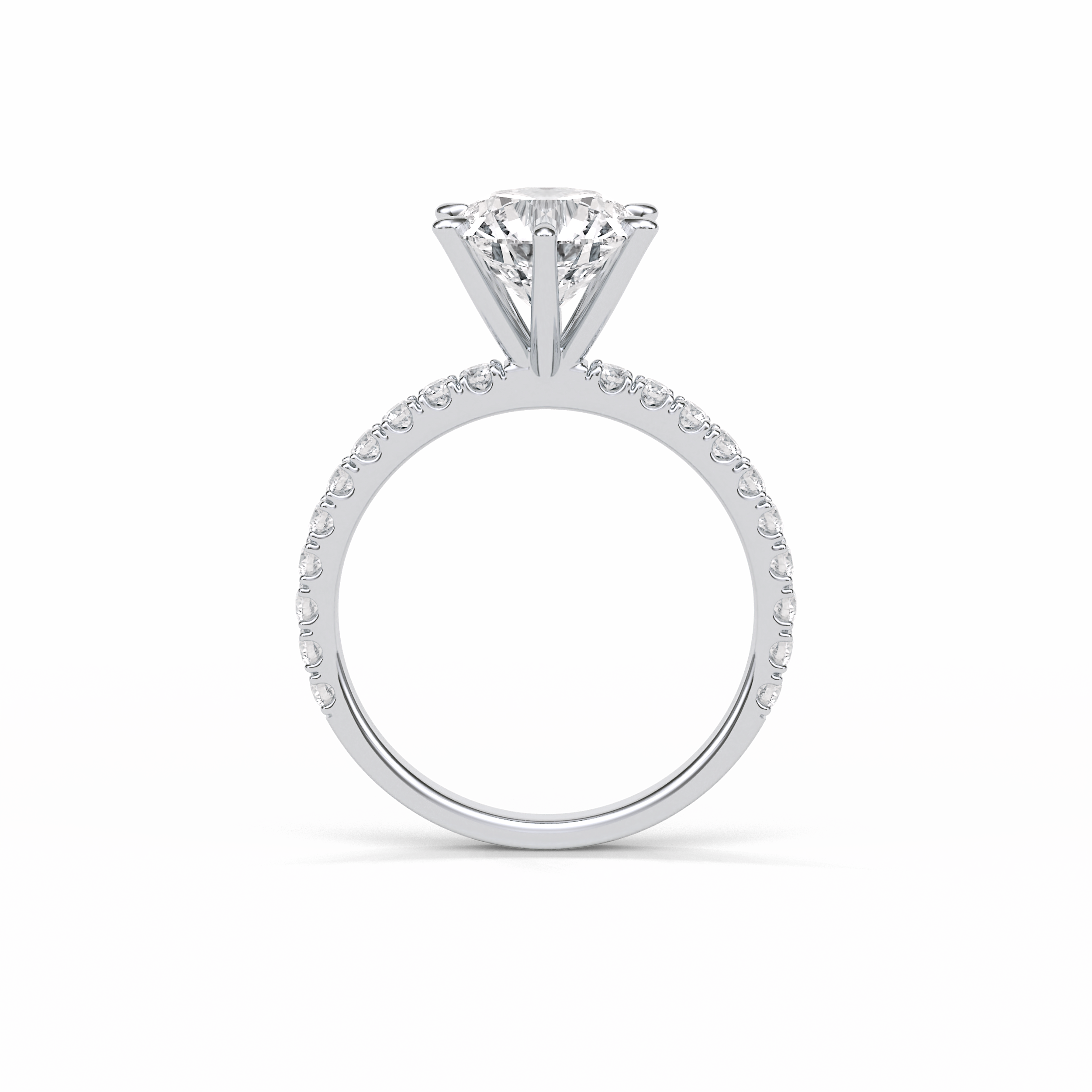 2.30 CT Round Cut Pave Style Moissanite Engagement Ring 6