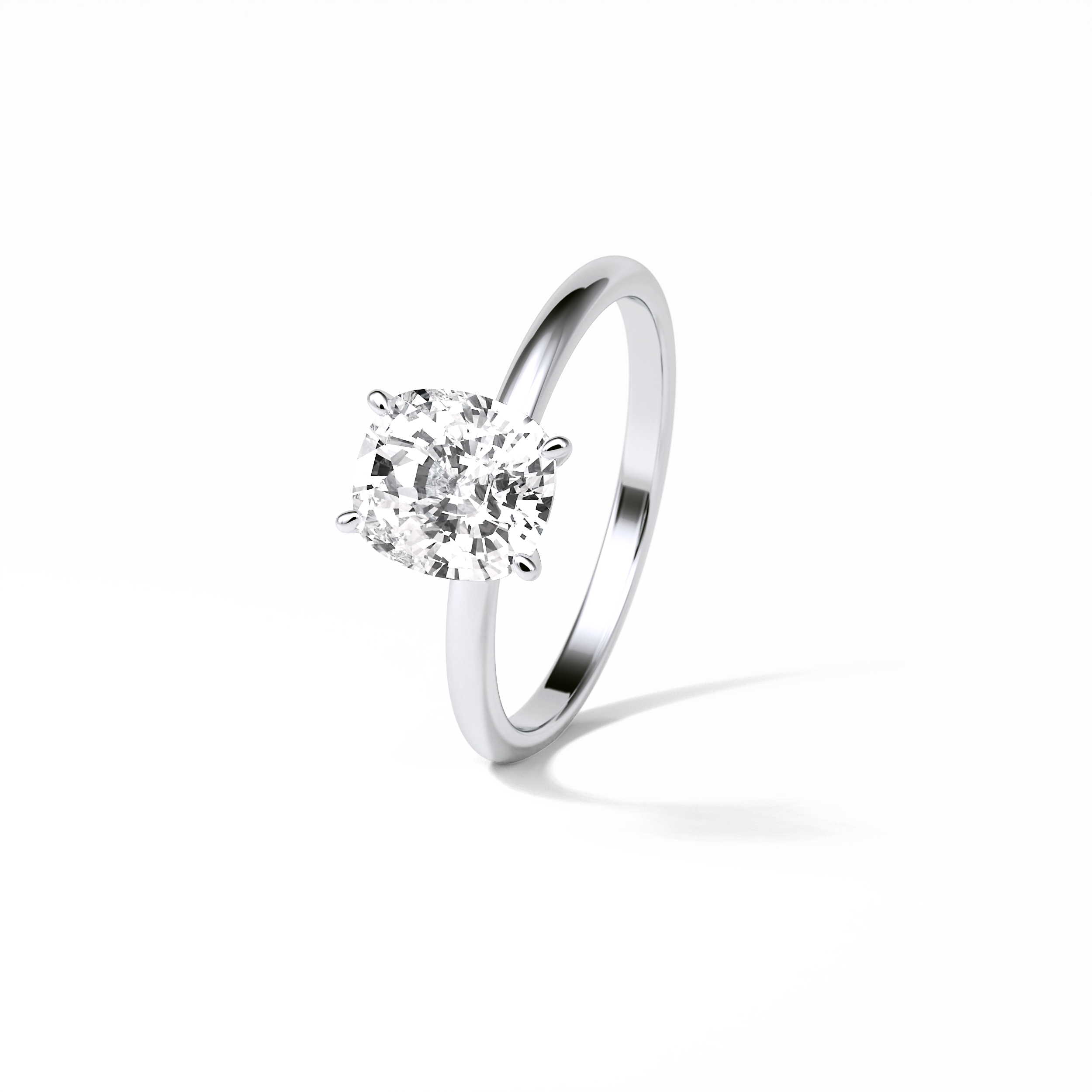 2.35 CT Elongated Cushion Cut Solitaire Style Moissanite Engagement Ring 2